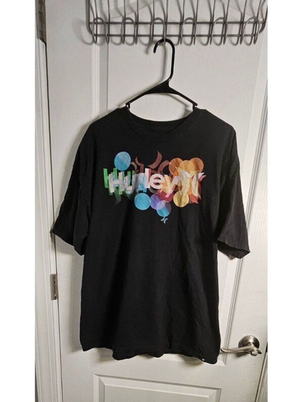 Hurley Men’s XL Black Graphic Logo T-Shirt 100% Cotton